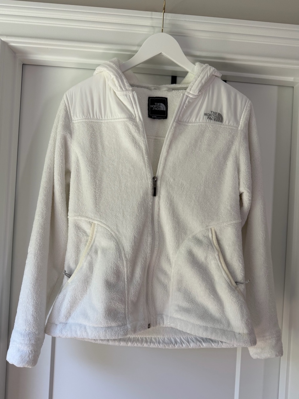 The North Face Fleece Hoodie Full Zip White Womens Medium